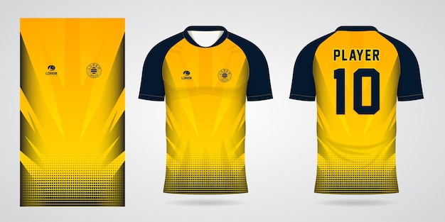 Yellow sports shirt jersey design template