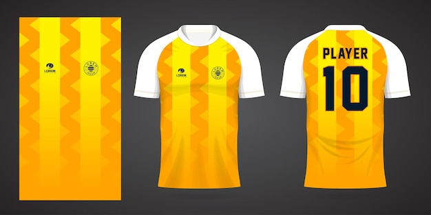 Modello di design in jersey di maglia sportiva gialla