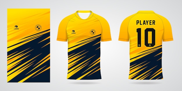 yellow sports soccer jersey template