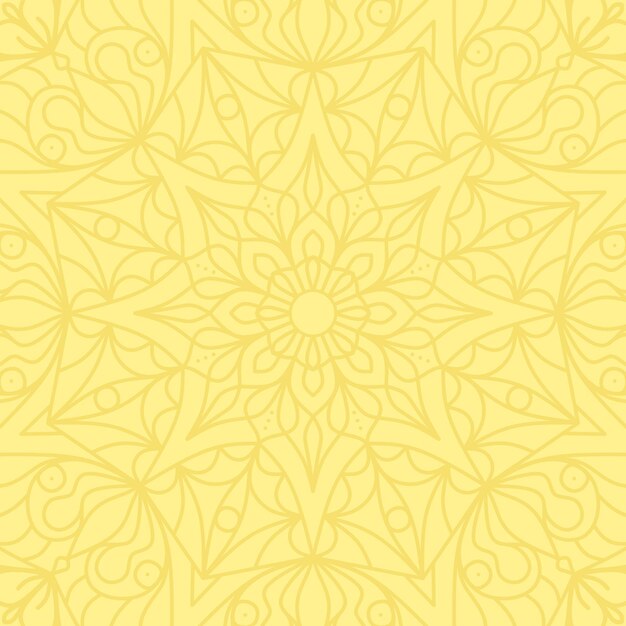 Vector yellow square background with mandala ornament