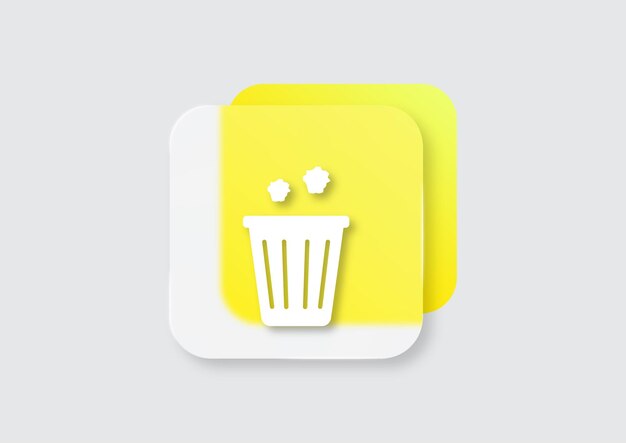 A yellow square with a trash can icon.