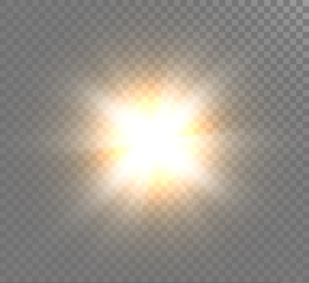 A yellow star explodes on a transparent background