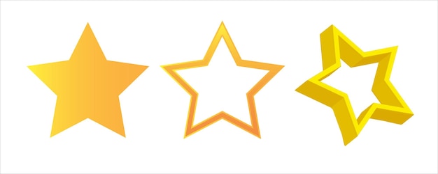 yellow star set design element editable color