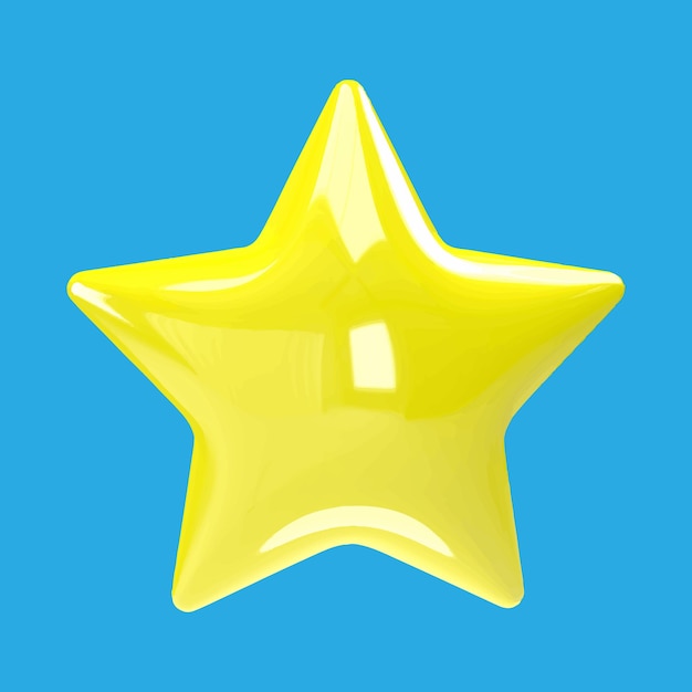 A yellow star with a blue background