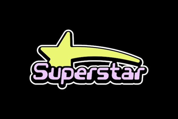 a yellow star with a pointed arrow on a black background.