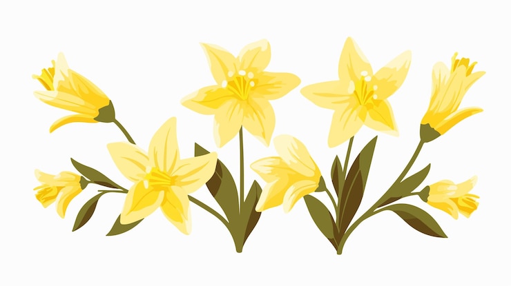 Vector yellow starofbethlehem flower closeup view