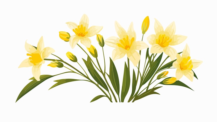 Vector yellow starofbethlehem flower closeup view