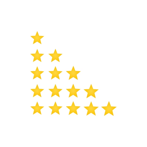 Yellow stars rating. feedback evaluation in flat design. rank quality. modern vector illustration