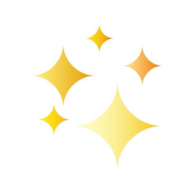 Желтые звезды сияющие значки Значок звезды Рождественский световой эффект Праздничное украшение Векторная иллюстрация
