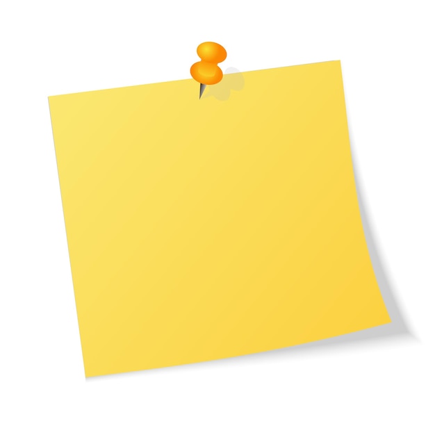 Premium Photo  Yellow sticky paper with button, curled on a white  background