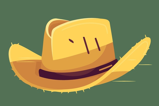 Vector yellow straw hat object