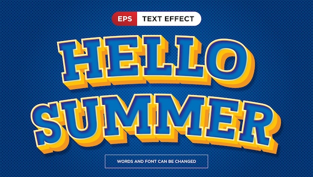 yellow summer 3d text effect editable comic title text style
