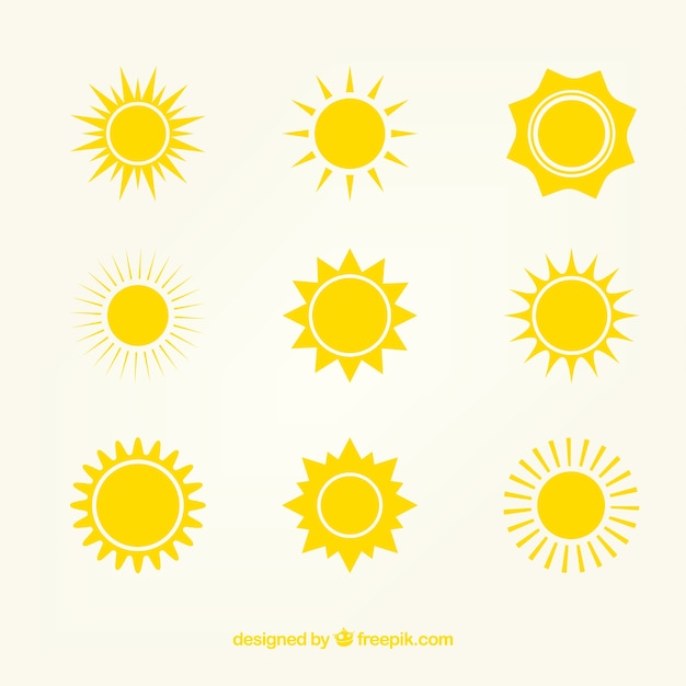 Yellow sun icons