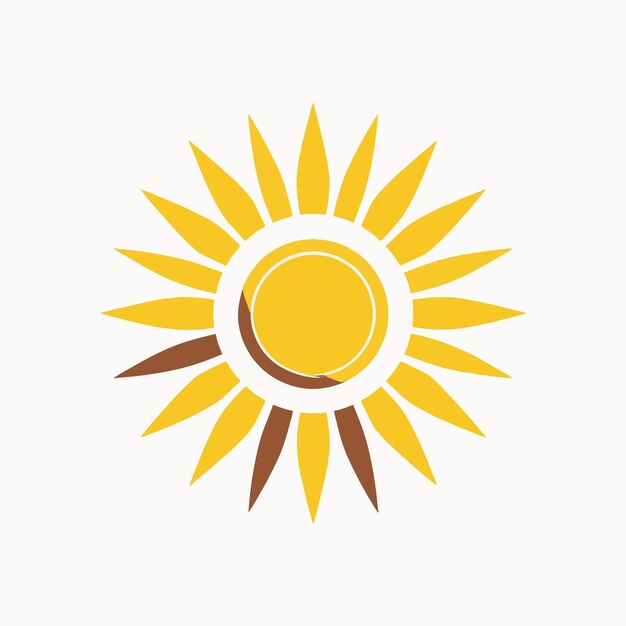 yellow sun logo on a white background