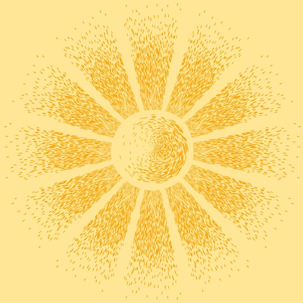Vector the yellow sun shines rays of light solar vector retro background world sun day hot solar energy