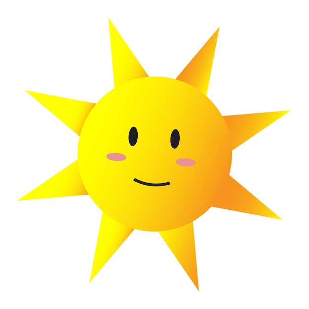 Vector a yellow sun with a smiley face on it