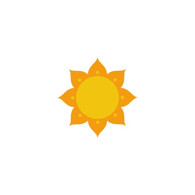 A yellow sun with a white background