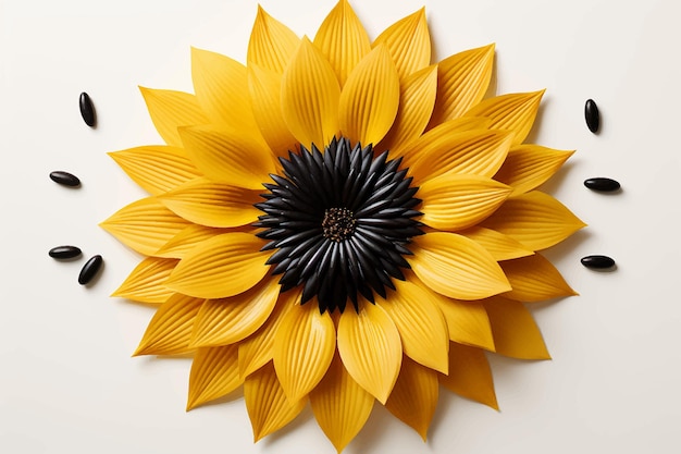 Yellow sunflower isolated on white