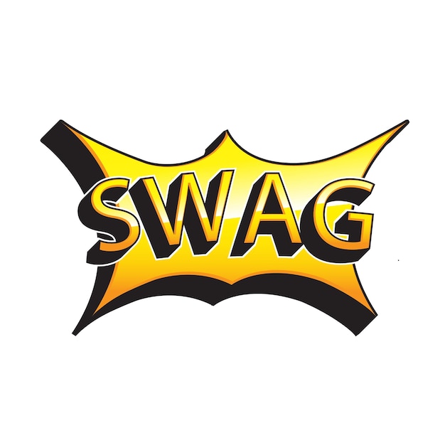 Premium Vector | A yellow swag symbol that says swag on it.