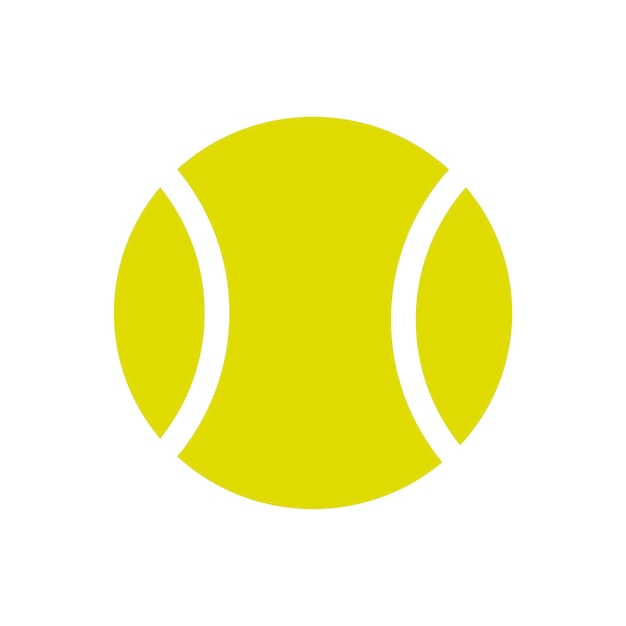 Palla da tennis gialla progettazione grafica della palla immagine di riserva dell'illustrazione di vettore