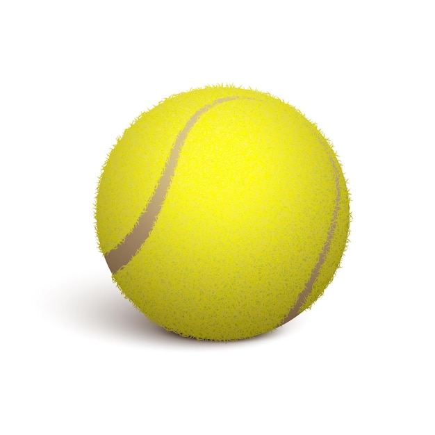 Вектор Желтый теннисный мяч изолирован на белом фоне вектор