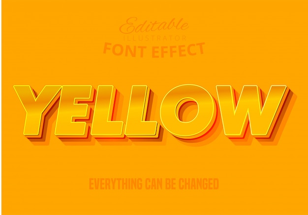 Yellow text, editable text effect