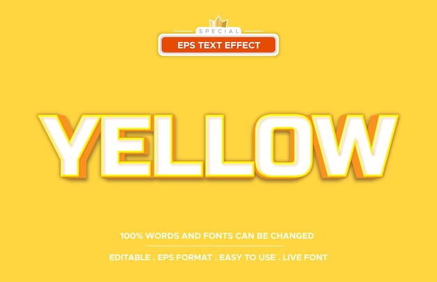 Yellow text effect editable