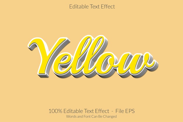 黄色のテキスト効果の単語とフォントを変更できます