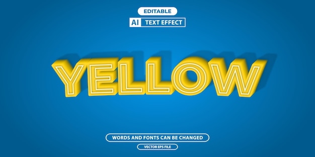 Yellow text effect, Words and fonts can be edited