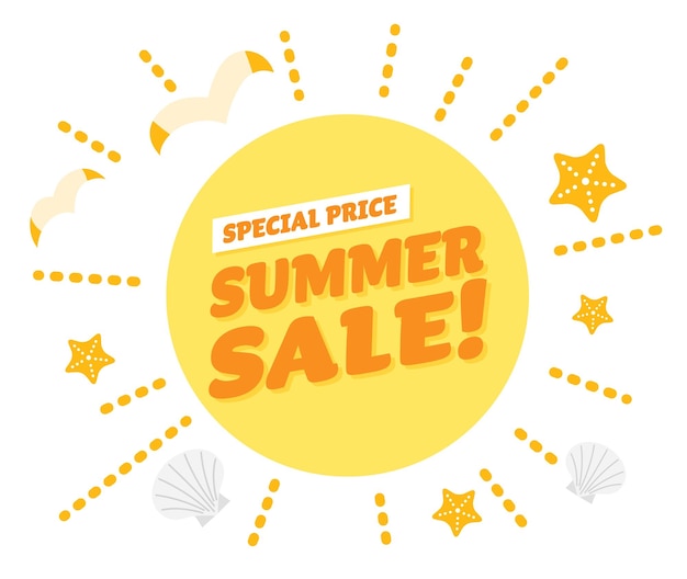 Yellow title design of the summer sale