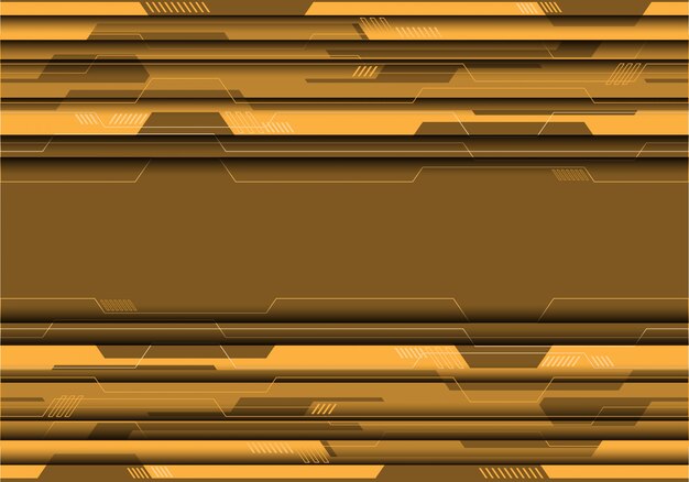 Vector yellow tone circuit on grey futuristic background.