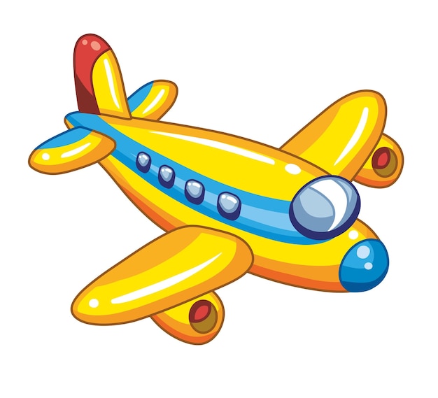 Vector yellow toy airplane