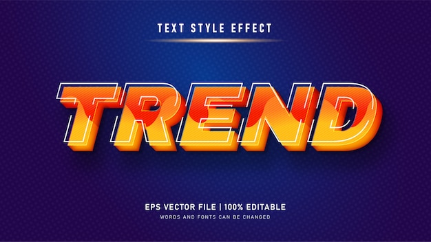 Yellow trend text style effect. Editable text effect