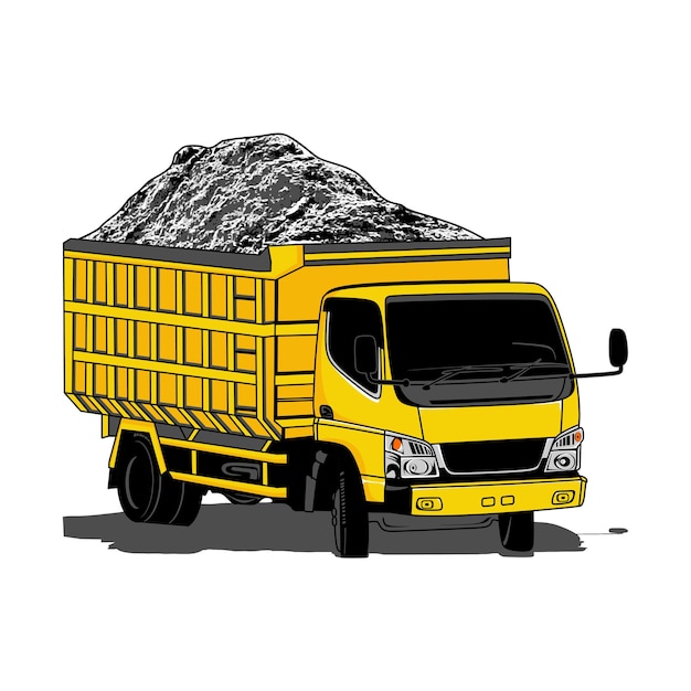 Yellow truck logo vector