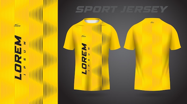 Maglietta gialla con design in jersey sportivo