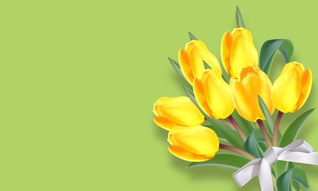 Yellow tulip flowers bouquet