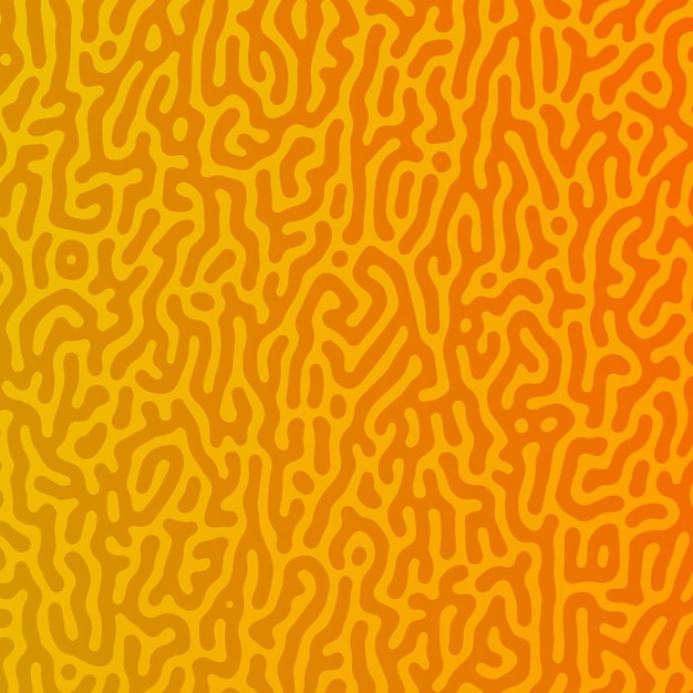 Yellow turing reaction gradient background. abstract diffusion pattern with chaotic shapes. vector illustration.