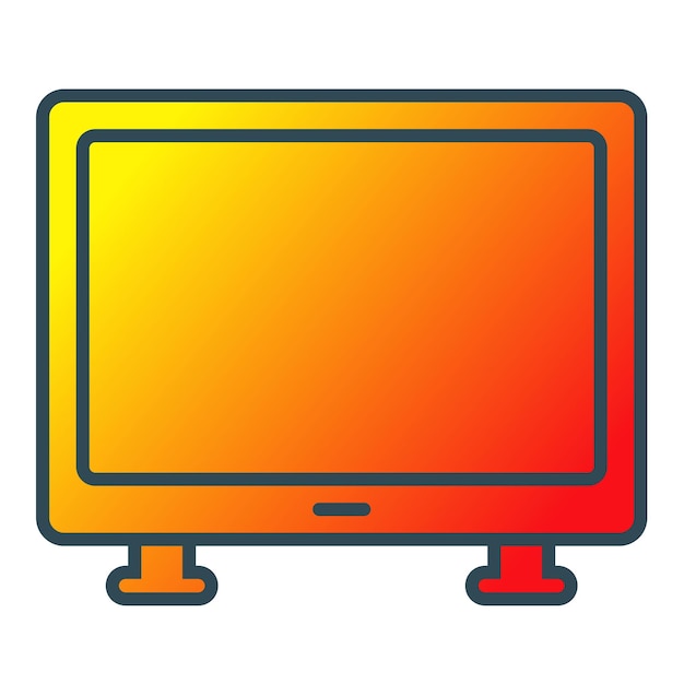 Vector a yellow tv with a red and orange background