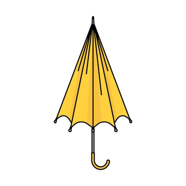 Yellow umbrella folded