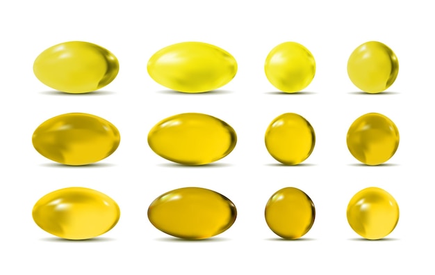 Vector yellow vector 3d pills