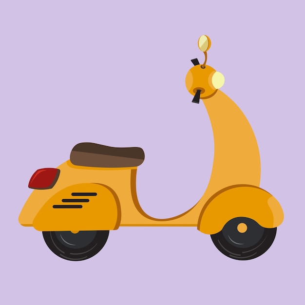 Yellow vector Vespa scooter