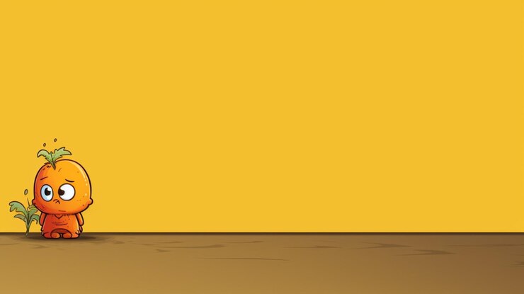 その上に犬の絵が描かれた黄色い壁