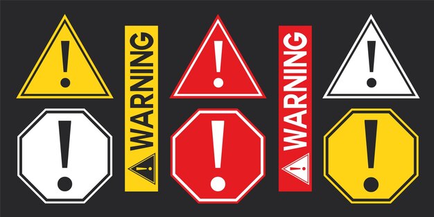 Yellow warning danger safety risk security caution attention dangerous alert beware error careful