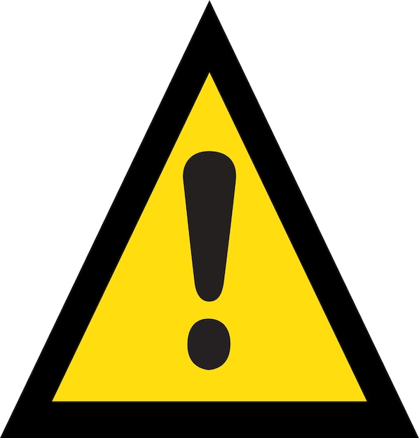 Vector yellow warning sign