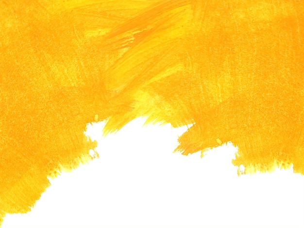 Yellow watercolor decorative brush stroke design background