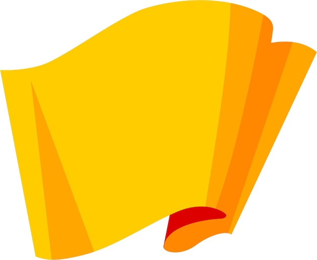 Yellow Waving Flag in Flat Style