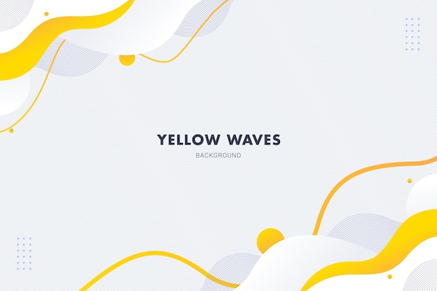 Vector yellow white abstract waves background for brochure flyer banner template design