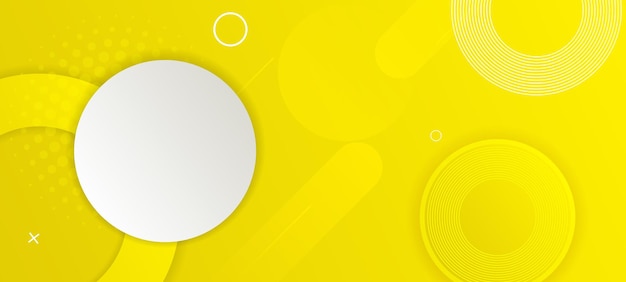 Yellow and white circle abstract background with white space for text. I