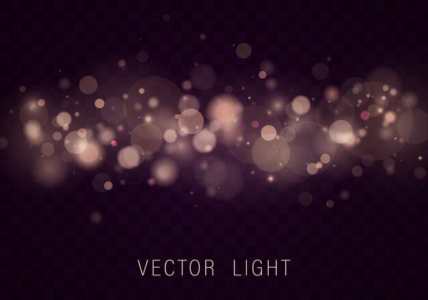 Yellow white gold light abstract glowing bokeh lights effect isolated.