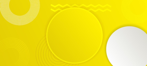 Yellow and white gradient abstract background with geometric circle element design